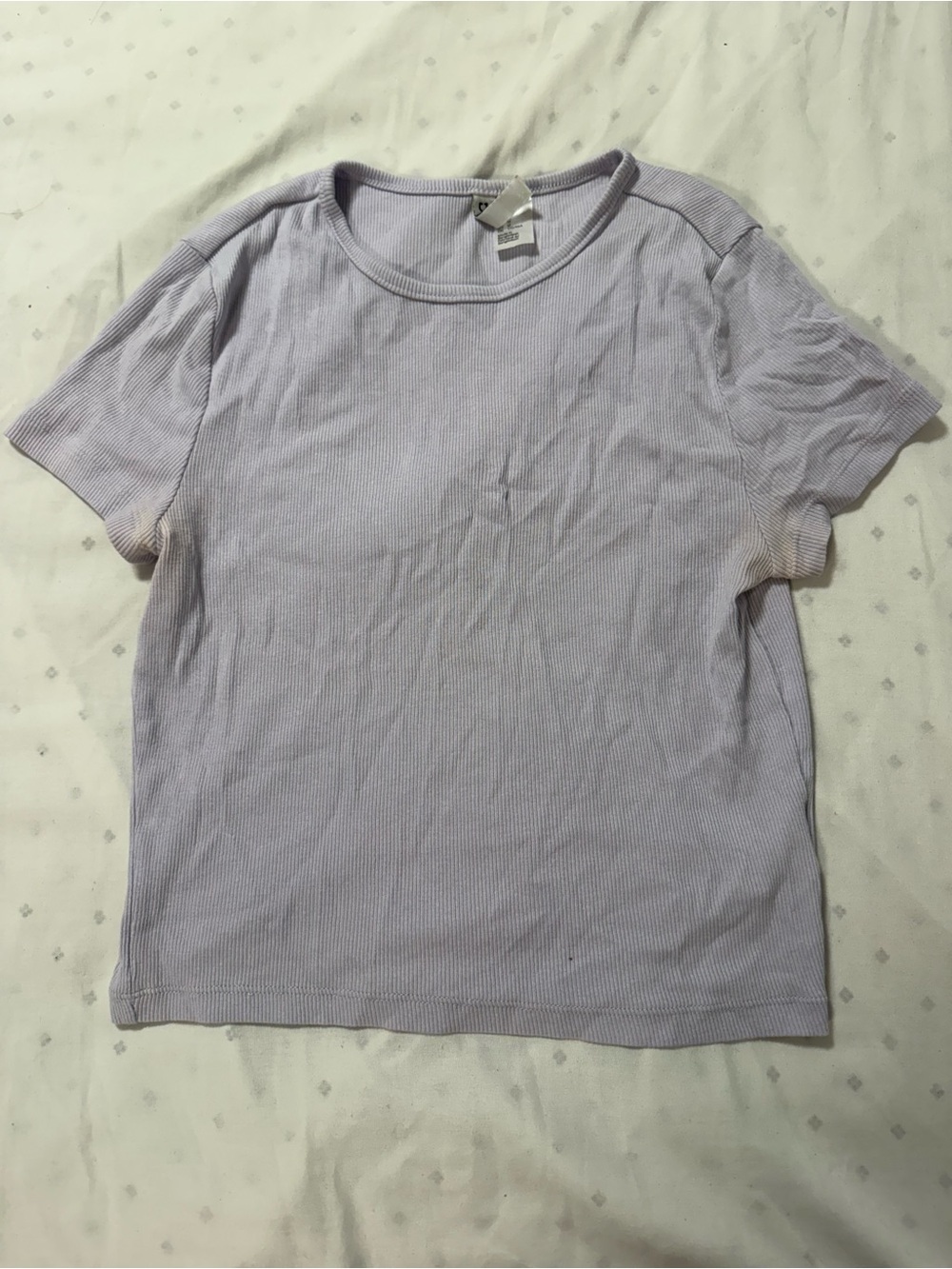 H&M Lilac Ribbed Short Sleeve Baby Tee